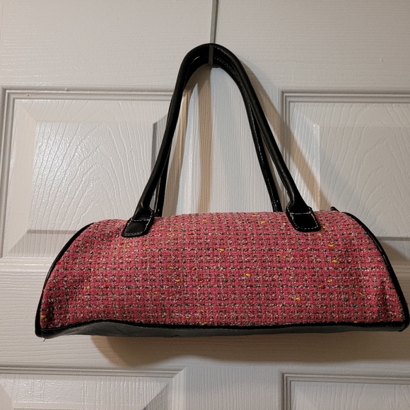 Small Ladies tweed fabric pink purse - Picture 3 of 4